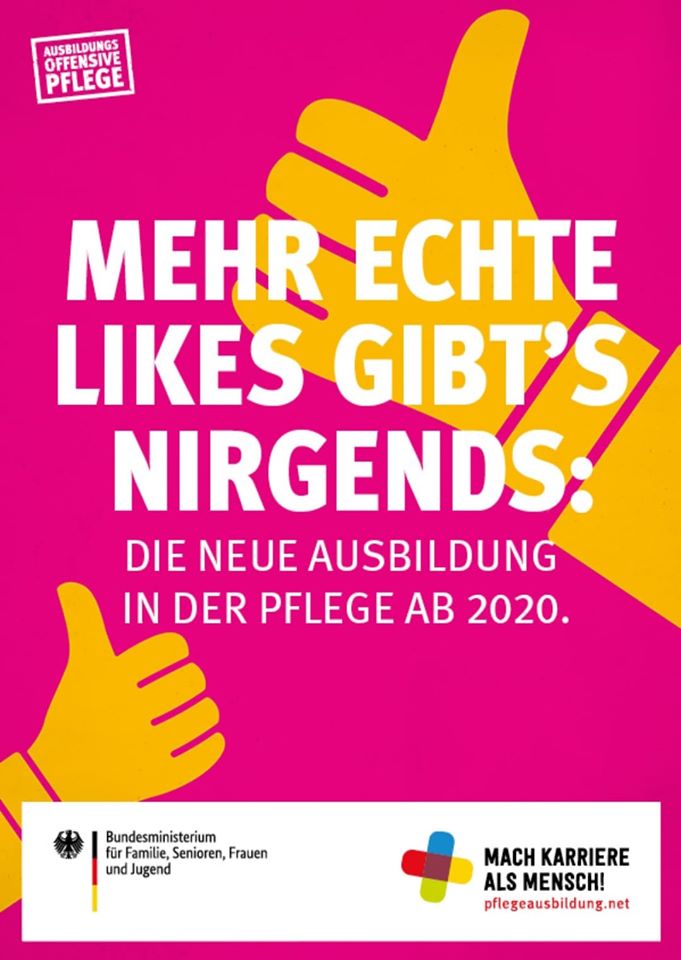 Plakat Pflegeausbildung: Mehr echte Linkes gibt's nirgends